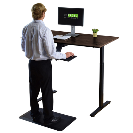 UNCAGED ERGONOMICS RiseUpElectricStandingDesk48X30"BlkDesktopDualMotorMemory, RU2bbkMDF48 RU2bbkMDF48